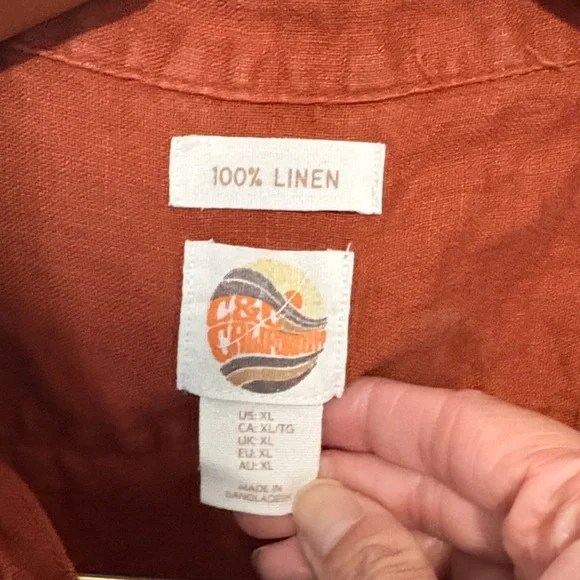 C&C California Men's Burnt Orange Casual Shirt - Picture 3 of 6